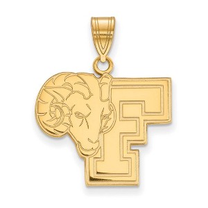 Black Bow Jewelry 10k Yellow Gold Fordham Rams NCAA Large Pendant - 1 of 3