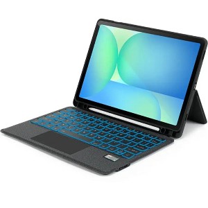 SAHARA - Samsung Galaxy Tab S10 FE+ Keyboard Case with Track Pad - ProTouch Slim Design | Navigation Series - Black - 1 of 4