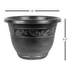 Garden Elements Indoor/Outdoor Plastic Tulip Banded Round Flower Pot Planter - 2 of 3