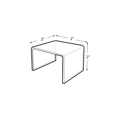 Clear Acrylic 2" Square Pedestal Display Riser, 4-Pack