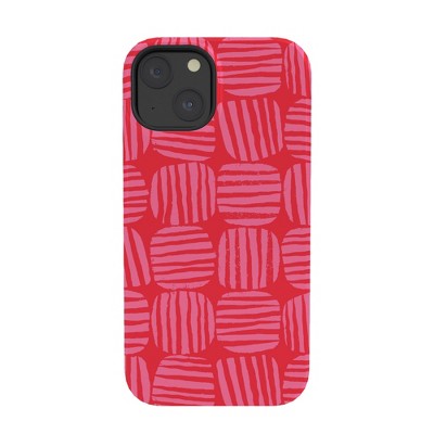 Sewzinski Striped Circle Squares Pink Tough Tough iPhone 15 Case - Society6