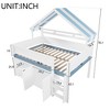 GDFStudio George Full Size Loft Bed with Playhouse Canopy Roof and Built-In Storage Cabinet - 3 of 4