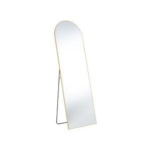 HomeRoots 63" Gold Metal Arch Freestanding and Wall Mount Framed Full Length Mirror - 1 of 4