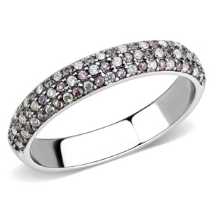 Slickblue Polished Stainless Steel Ring for Women with Multi-Color CZ Stones - Trendy Fashion Jewelry, Size 5-10 - 1 of 4