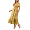 August Sky Women's Smocked Empire Waist Midi Dress - 3 of 4