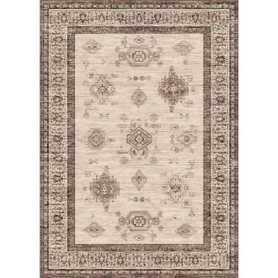 ABYNOW Area Rug Machine Washable, Non Slip, Boho Vintage Print for Living Room