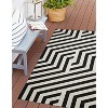 HomeStock Outdoor Washable Myers Ivory & Black 3' X 5', Machine Woven with Printed Designs, Coastal - 2 of 4