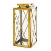 Christopher Knight Home 14"x6.25" Stainless Steel Tilson Lantern Candle Holder Gold: Modern Style, Floor Placement - 4 of 4