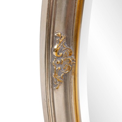 Carlton Silver and Gold Wood Oval Wall Mirror