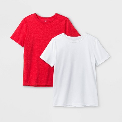 Kid\u2019s white cotton T-shirt with Aguayo accents
