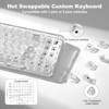 MaseiKar X71 Wireless Hot Swappable Transparent Mechanical Keyboard, 68% Layout, BT5.0/2.4G/USB-C Gasket Mount RGB Backlit - 2 of 4