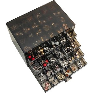 Acrylic Jewelry Storage Box Stand with 120 Small Compartments - 1 of 4