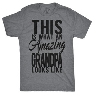 Mens This is What An Amazing Grandpa Looks Like T Shirt Funny Family Tee For Guys - Crazy Dog Men's T Shirt - 1 of 4