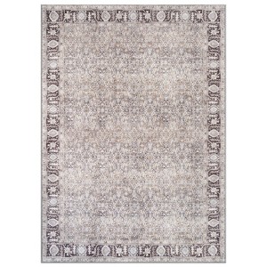 World Rug Gallery Elise Blue Distressed Medallion Indoor Rug – Flat Pile, Washable with Non-Slip Backing - 1 of 4
