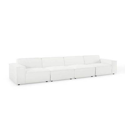 4pc Restore Sectional Sofa With Ottoman White - Modway: Upholstered ...