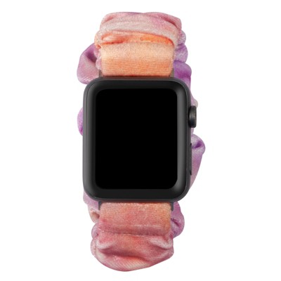 Insten Scrunchie Elastic Band Compatible with Apple Watch 41mm 40mm 38mm Series 7 6 SE 5 4 3 2 1, Pink Peach Strap Bracelet