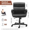 Mid Back Office Desk Chair with Padded Armrests PU Leather Home Office Chair - 4 of 4