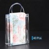 Unique Bargains Clear PVC Reusable Mini Transparent Plastic Wrap Tote Gift Bags 9"x6.7"x2.8" - 4 of 4