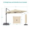 Sonkuki 10x10ft Cantilever Patio Umbrella Offset Hanging Umbrella with Base and 270gsm Fade-Resistant Fabric 360° Outdoor - 3 of 4