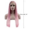 Unique Bargains Women Long Straight Synthetic Fibre Hair Lace Front Wigs with Wig Cap 24" 1PC - 2 of 4
