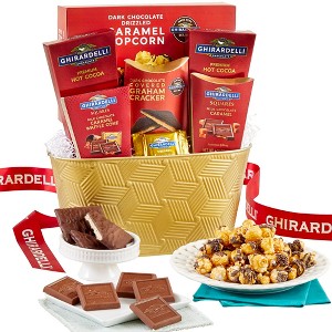 Ghirardelli Chocolates, Cookies and Sweets Deluxe Gift Basket Red Ribbon - 1 of 1
