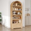71" Tall Arched Book Shelf, 6-Tier Freestanding Bookshelf with Drawer and Open Display Shelves - 3 of 4