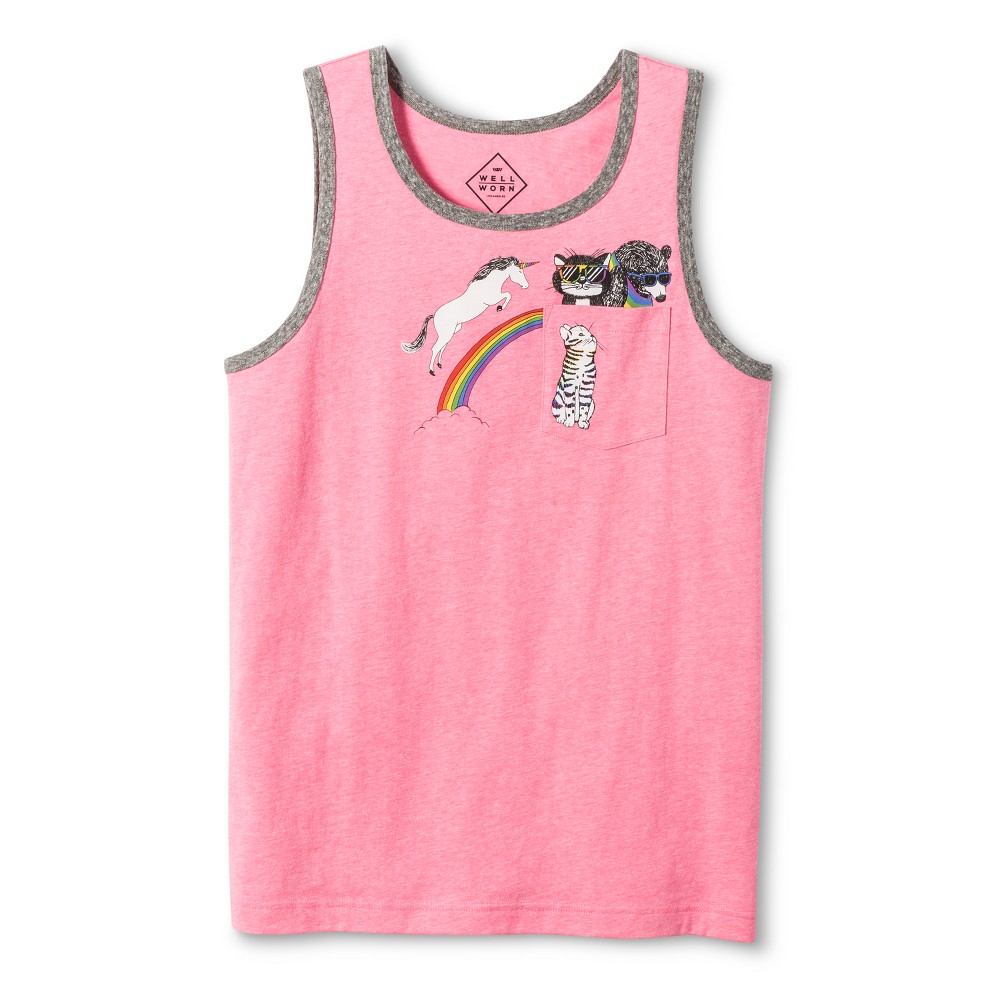 Pride Adult Gender Inclusive Animals Pocket Tank Top - Pink Xxl, Adult Unisex