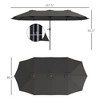 Aghana Digitals 13ft Double-Sided Patio Umbrella with Crank Lift, UPF30+ Polyester Fabric, Vents & - 4 of 4