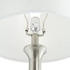360 Lighting Karl Modern Table Lamps Set of 2 with Round Risers 29" Tall Brushed Nickel USB and AC Power Outlet in Base White Shade for Bedroom House - 3 of 4
