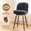 Bekrvio 26" Swivel Counter Height Bar Stools Set of 1/2/3/4,Fabric Upholstered Bar Chairs with Walnut Wood Legs, Counter-Height Kitchen Island Stools - 3 of 4