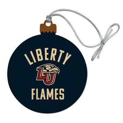 Liberty University Flames Logo Wood Christmas Tree Holiday Ornament