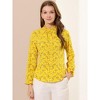 Allegra K Women's Boho Vintage Ruffled Neck Keyhole Back Floral Blouse - 3 of 4