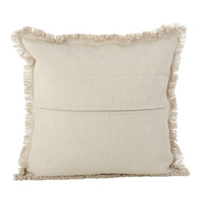 Aztec Tribal Fringe Trim Cotton Throw Pillow