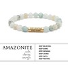 HOPE LOVE SHINE Amazonite Beaded Bracelet – Gold-Tone Affirmation Bar Stretch Bracelet Gift for Women - 2 of 4