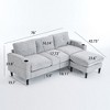 VASIP Convertible Sofa with with Movable Ottoman ,L-Shaped 3-Seater Combination Couch , for Living Room, Office & Small Spaces.Beige - 3 of 4