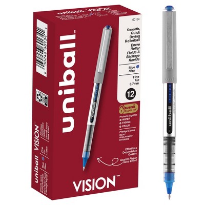 Uni Vision Rollerball Pen Fine Point Blue Ink Dozen (60134)
