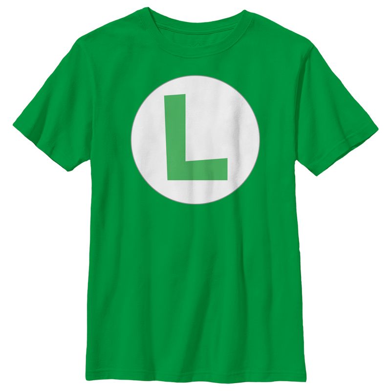 Boy's Nintendo Luigi Circle Icon T-Shirt, 1 of 5