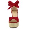 Allegra K Women's Espadrilles Tie Up Ankle Strap Wedges Sandals - 3 of 4