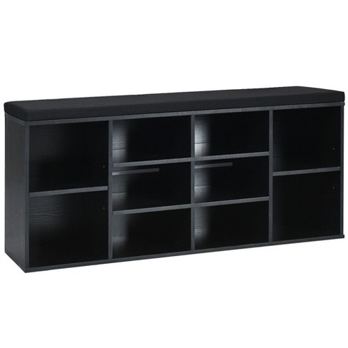 Costway Entryway Padded Shoe Storage Bench 10-cube Organizer Bench ...