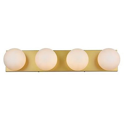 Elegant Lighting Jaylin 4 light Brass and frosted white Bath Sconce