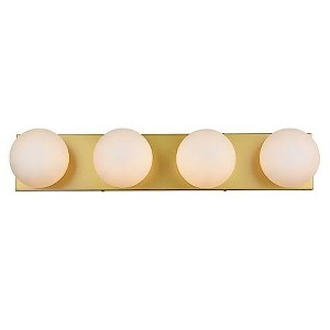 Elegant Lighting Jaylin 4 light Brass and frosted white Bath Sconce - 1 of 4