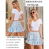 Women's Pleated Skater Skirt - High Waist Flared Mini with Ruffles for Casual Wear Blue Rose - 4 of 4