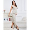 Maternity 2 Piece Outfits For Women V Neck Lightweight Vest Casual Half Slit Dress Summer Knit Top Sets - 2 of 4