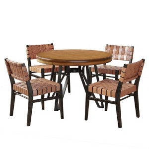 Christopher Knight Home Cassius 5 Piece Wood and Iron Dining Set - 1 of 4