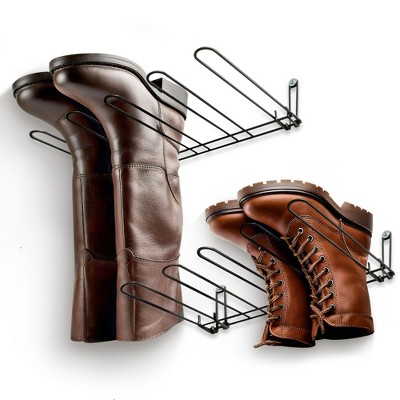 Maplefield Wader Hangers - 4 Pair Hanging Boot Rack - Great for Work Boots, Cowboy Boots, and Waders (Stainless Steel)