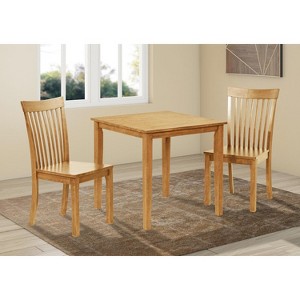 Kings Brand Furniture Kurmer 3 Piece Dining Set Natural Oak - 1 of 4