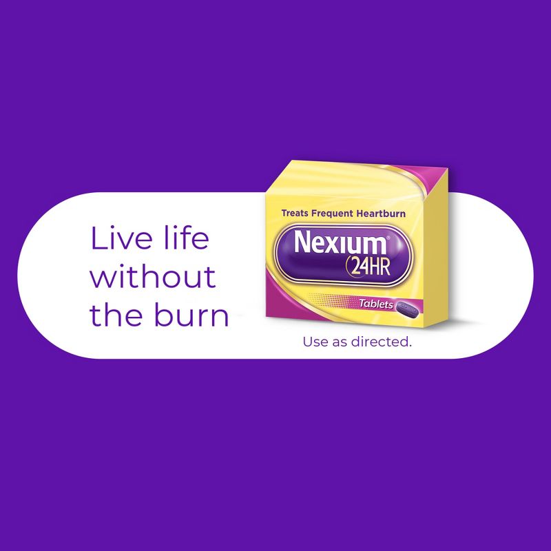 Nexium 24-Hour Delayed Release Heartburn Relief Tablets with Esomeprazole Magnesium Acid Reducer - 42ct, 3 of 10
