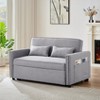 DOMETOUR Modern Linen Loveseat Sofa for Living Room Bedroom, Convertible Sleeper Bed Double-Seater Sofa with 2 Lumbar Pillows - 4 of 4