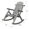 VisioGear Wooden Porch Rocker Chair, Patio Rockers for Outside, Garden, Grey, 26"*39.3"*38" - 3 of 4