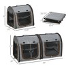 BABYYER 39" Portable Soft-Sided Cat Carrier, Cat Kennel, Travel Dog Crate with Divider, Two Compartments, Soft Cushions & Storage Bag, Easy to Fold - 3 of 4